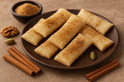 رشته خشکار گردویی با شکر قهوه ای